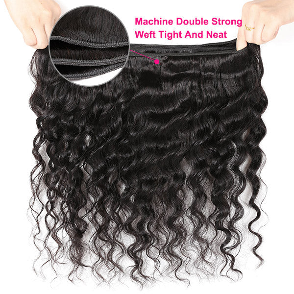 13 X 4 Lace Frontal With 3 Bundles Loose Deep Wave Brazilian Human Hair Extensions