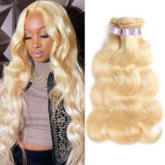 #613 Blonde Body Wave Virgin Human Hair 3 Bundles